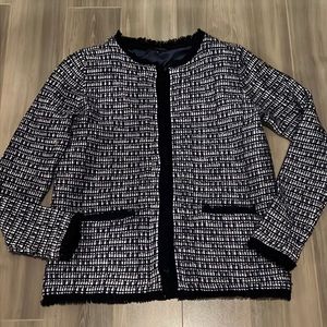 J Crew, Wool-blend metallic tweed Fringes embellished jacket